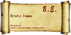 Bretz Emma névjegykártya